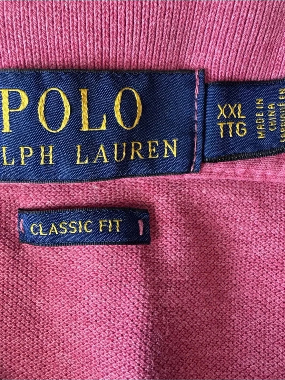 Polo by Ralph Lauren Men's Heather Pink Polo with Navy Pony